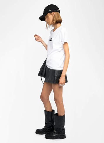 Tee-shirt col rond en coton ZADIG&VOLTAIRE Blanc